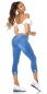 Preview: Sexy 7/8 Low Waist Used Jeans mit Push-Up Effekt - blue washed