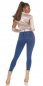 Preview: High Waist Push Up Jeans im dezenten used Look - jeansblau