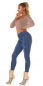 Preview: Push Up Jeans mit Strass-Verzierung - jeansblau