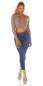 Preview: Push Up Jeans mit Strass-Verzierung - jeansblau