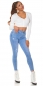Preview: Moderne Röhren-Jeans mit PushUp und Vintage-Effekten in light blue