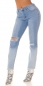 Preview: Mom Fit Jeans mit Vintage-Effekten im Ombre Style - blau