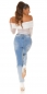 Preview: Mom Fit Jeans mit Vintage-Effekten im Ombre Style - blau