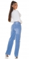 Preview: Used Mom Fit Jeans mit Rissen und Schmetterlings-Print - blue washed