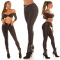 Preview: Sexy Stretch-Hose mit raffinierten Schnürrung - schwarz