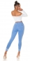 Preview: PushUp Röhrenjeans im sexy Vintage-Look mit Spitze - blue washed