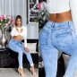 Preview: Modische PushUp High Waist Used Damen Jeans Hose - blue washed
