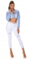 Preview: PushUp High Waist Used Damen Jeans Hose - weiß