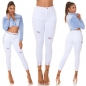 Preview: PushUp High Waist Used Damen Jeans Hose - weiß