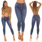 Preview: Vintage-Jeans mit Push Up Effekt und Glitzereffekten in blue washed