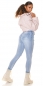 Preview: High Waist Skinny-Jeans im modischen destroyed Look - blue washed
