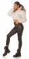 Preview: Sexy Lederlook-Hose im Cargo-Design - schwarz