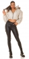 Preview: Sexy Lederlook-Hose im Cargo-Design - schwarz