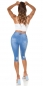 Preview: Capri- Jeans im modischen Used-Look - blue washed