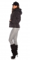 Preview: Taillierte Steppjacke mit Kapuze in schwarz
