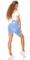 Preview: Modische Jeans-Shorts im Used-Look - blue washed