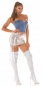 Preview: Sexy bauchfreies Jeans Bandeau-Top mit Knöpfen - blue washed