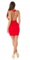 Preview: Neckholder Minikleid mit sexy verzierten Rücken-Ausschnitt - rot