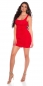 Preview: Sexy Rückenfreies Minikleid mit Rund-Ausschnitt - rot