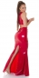 Preview: Maxirock im Latex-Look mit sexy Schlitz in rot