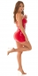Preview: Super heißes Minikleid im Latexlook mit Schnürung vorn - rot
