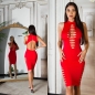 Preview: Tailliertes Midikleid mit sexy Cutouts - rot