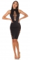 Preview: Tailliertes Midikleid mit sexy Cutouts - schwarz