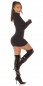 Preview: Rippstrick Minikleid mit sexy Cutouts - schwarz