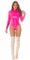 Preview: Glänzender Body im sexy Latex-Look - pink