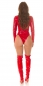 Preview: Glänzender Body im sexy Latex-Look - rot