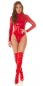 Preview: Glänzender Body im sexy Latex-Look - rot