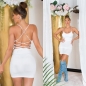 Preview: Stretch Minikleid mit tiefen Rückenausschnitt - weiß