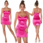 Preview: Tailliertes Minikleid im Satin-Optik - pink