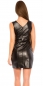 Preview: Sexy Lederlook-Minikleid mit Reißverschluss - schwarz