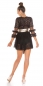 Preview: Spitzen-Overall im Boho-Style mit Rockansatz in schwarz