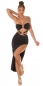 Preview: Exklusives Bandeau Kleid mit Schmuck-Applikationen - schwarz