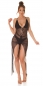 Preview: Sexy transparentes Cover-Up Neckholder Kleid - schwarz