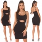 Preview: Figurbetontes Minikleid mit sexy Cutout - schwarz
