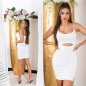 Preview: Figurbetontes Minikleid mit sexy Cutout - weiß