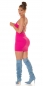 Preview: Stretch Minikleid mit tiefen Rückenausschnitt - pink