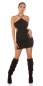 Preview: Tailliertes Stretch-Minikleid mit tiefen Rücken-Ausschnitt - schwarz