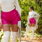 Preview: Sexy High Waist Shorts im Leder-Look - pink