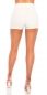 Preview: Süßer High Waist Hosenrock mit Ziergürtel - weiß