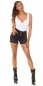 Preview: High Waist Jeans-Shorts im Used-Look - schwarz