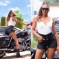 Preview: High Waist Jeans-Shorts im Used-Look - schwarz