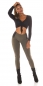 Preview: Moderne Leggings mit Stretch-Einsatz - khaki
