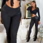 Preview: Moderne Leggings mit Stretch-Einsatz - schwarz