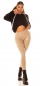 Preview: Sexy Highwaist Leggings im Latex-Look - cappuccino