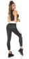 Preview: Figurbetonte Fitness-Leggings mit Kontrasteinsätzen - schwarz/mint