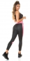 Preview: Figurbetonte Fitness-Leggings mit Kontrasteinsätzen - schwarz/neonpink